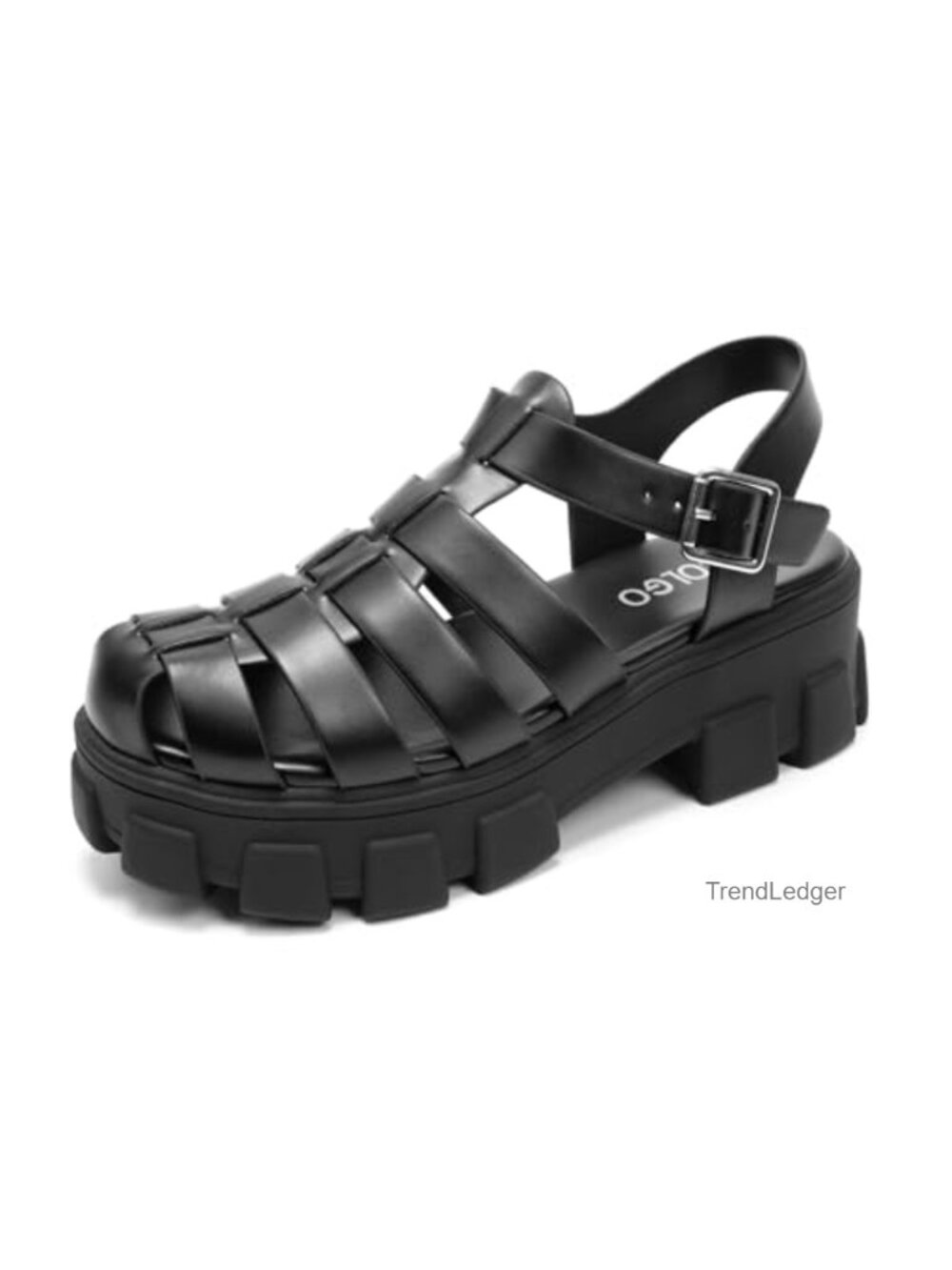 Platform Wedge Sandals Chunky Block Heel Adjustable Buckle Fisherman Slides